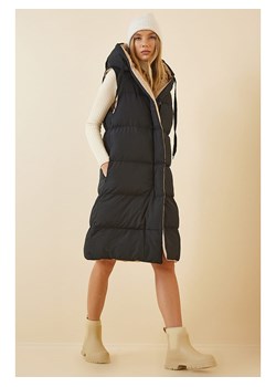 Happiness Istanbul Dwustronna kamizelka pikowana w kolorze czarno-beżowym ze sklepu Limango Polska w kategorii Kamizelki damskie - zdjęcie 168937880