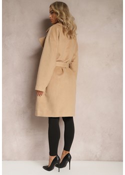 Beżowy Klasyczny Płaszcz Wiązany Paskiem w Talii Aniele ze sklepu Renee odzież w kategorii Płaszcze damskie - zdjęcie 168939554
