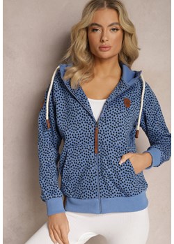 Niebieska Bluza w Serduszka z Kapturem i Polarem Wileir ze sklepu Renee odzież w kategorii Bluzy damskie - zdjęcie 168939562