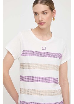 Liu Jo t-shirt bawełniany damski kolor biały ze sklepu ANSWEAR.com w kategorii Bluzki damskie - zdjęcie 168941143