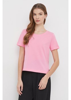 United Colors of Benetton t-shirt bawełniany damski kolor różowy ze sklepu ANSWEAR.com w kategorii Bluzki damskie - zdjęcie 168941262