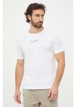 United Colors of Benetton t-shirt bawełniany męski kolor biały z nadrukiem ze sklepu ANSWEAR.com w kategorii T-shirty męskie - zdjęcie 168941352