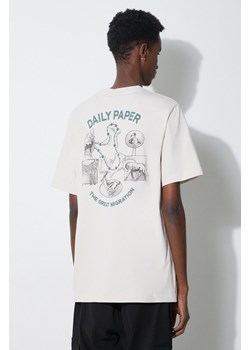 Daily Paper t-shirt bawełniany Migration SS męski kolor beżowy z nadrukiem 2411082 ze sklepu PRM w kategorii T-shirty męskie - zdjęcie 168957261