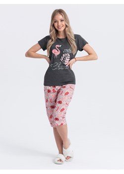 Piżama damska 114ULR - grafitowa/różowa ze sklepu Edoti w kategorii Piżamy damskie - zdjęcie 168957620
