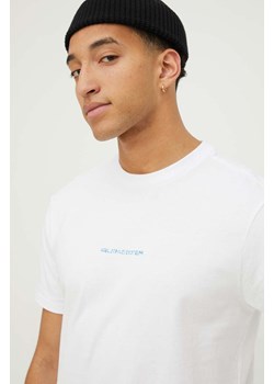 Quiksilver t-shirt bawełniany męski kolor biały z nadrukiem ze sklepu ANSWEAR.com w kategorii T-shirty męskie - zdjęcie 168961931