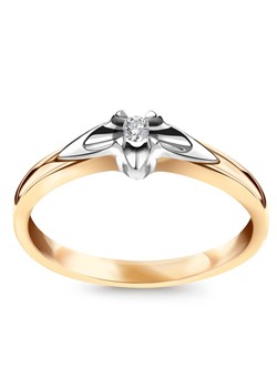 Pierścionek z dwukolorowego złota z diamentem - Amore ze sklepu YES.pl w kategorii Pierścionki - zdjęcie 168962062
