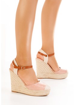 Różowe sandały na koturnie Benisa V2 ze sklepu Zapatos w kategorii Espadryle damskie - zdjęcie 168962632
