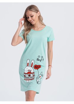 Piżama damska koszula nocna 200ULR - miętowa ze sklepu Edoti w kategorii Piżamy damskie - zdjęcie 168971921