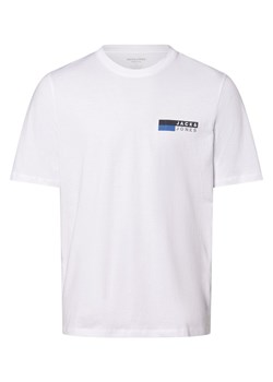 Jack & Jones Koszulka męska - JJEcorp Mężczyźni Bawełna biały jednolity ze sklepu vangraaf w kategorii T-shirty męskie - zdjęcie 168975142