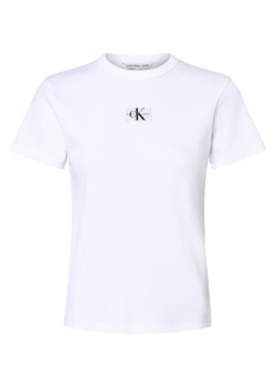 Calvin Klein Jeans Koszulka damska Kobiety Bawełna biały jednolity ze sklepu vangraaf w kategorii Bluzki damskie - zdjęcie 168975163