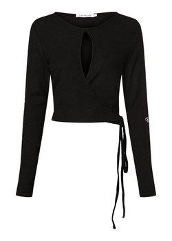 Calvin Klein Jeans Damska koszulka z długim rękawem Kobiety czarny jednolity ze sklepu vangraaf w kategorii Bluzki damskie - zdjęcie 168975164