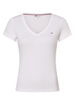 Tommy Jeans Koszulka damska Kobiety Bawełna biały jednolity ze sklepu vangraaf w kategorii Bluzki damskie - zdjęcie 168975171
