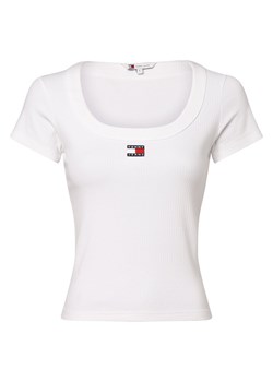 Tommy Jeans Koszulka damska Kobiety Bawełna biały jednolity ze sklepu vangraaf w kategorii Bluzki damskie - zdjęcie 168975173