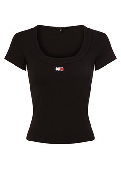 Tommy Jeans Koszulka damska Kobiety Bawełna czarny jednolity ze sklepu vangraaf w kategorii Bluzki damskie - zdjęcie 168975174