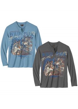 Zestaw 2 koszulek z dekoltem z guzikami Wild Park ze sklepu Atlas For Men w kategorii T-shirty męskie - zdjęcie 168977730