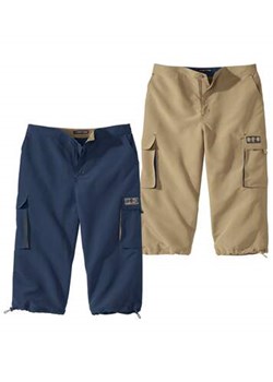 Zestaw 2 par spodni bojówek 3/4 z mikrofibry Travel ze sklepu Atlas For Men w kategorii Spodnie męskie - zdjęcie 168977794