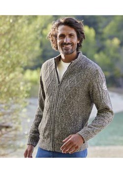 Trykotowa bluza podszyta kożuszkiem sherpa Góry Skaliste ze sklepu Atlas For Men w kategorii Swetry męskie - zdjęcie 168977871