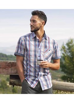 Koszula w kratę z mankietami z tkaniny chambray ze sklepu Atlas For Men w kategorii Koszule męskie - zdjęcie 168977900