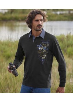 Dżersejowe polo z detalami z tkaniny chambray Wild Life ze sklepu Atlas For Men w kategorii T-shirty męskie - zdjęcie 168977942