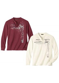 Zestaw 2 koszulek z dekoltem zapinanym na guziki ze sklepu Atlas For Men w kategorii T-shirty męskie - zdjęcie 168978303