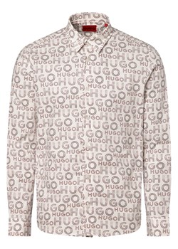 HUGO Koszula męska Mężczyźni Regular Fit Bawełna biały wzorzysty ze sklepu vangraaf w kategorii Koszule męskie - zdjęcie 168980622