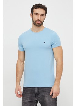 Tommy Hilfiger t-shirt męski kolor niebieski gładki MW0MW10800 ze sklepu ANSWEAR.com w kategorii T-shirty męskie - zdjęcie 168981662