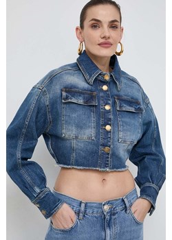 Pinko kurtka jeansowa damska kolor granatowy przejściowa oversize 102944.A1LQ ze sklepu ANSWEAR.com w kategorii Kurtki damskie - zdjęcie 168981951
