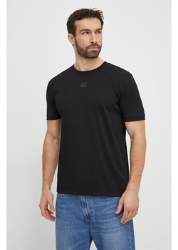 HUGO t-shirt bawełniany męski kolor czarny z aplikacją 50505033 ze sklepu ANSWEAR.com w kategorii T-shirty męskie - zdjęcie 168982612