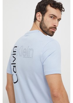 Calvin Klein t-shirt bawełniany męski kolor niebieski z nadrukiem ze sklepu ANSWEAR.com w kategorii T-shirty męskie - zdjęcie 168982671