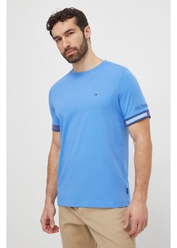 Tommy Hilfiger t-shirt bawełniany męski kolor niebieski z nadrukiem MW0MW34430 ze sklepu ANSWEAR.com w kategorii T-shirty męskie - zdjęcie 168982694