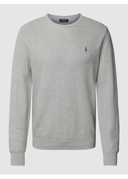 Sweter z fakturowanym wzorem i wyhaftowanym logo ze sklepu Peek&Cloppenburg  w kategorii Swetry męskie - zdjęcie 168989190