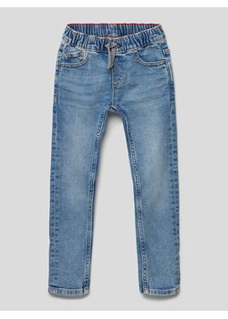 Jeansy o kroju slim fit z elastycznym pasem i tunelem ze sklepu Peek&Cloppenburg  w kategorii Spodnie chłopięce - zdjęcie 168990090