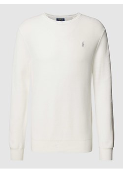 Sweter z fakturowanym wzorem i wyhaftowanym logo ze sklepu Peek&Cloppenburg  w kategorii Swetry męskie - zdjęcie 168991583