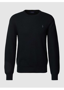 Sweter z fakturowanym wzorem i wyhaftowanym logo ze sklepu Peek&Cloppenburg  w kategorii Swetry męskie - zdjęcie 168992893