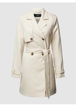 Krótki płaszcz z wiązanym paskiem model ‘CELESTE’ ze sklepu Peek&Cloppenburg  w kategorii Płaszcze damskie - zdjęcie 168994774
