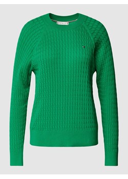 Sweter z dzianiny z wzorem warkocza ze sklepu Peek&Cloppenburg  w kategorii Swetry damskie - zdjęcie 168995330