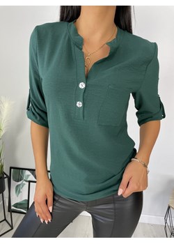 Ciemnozielona Klasyczna Koszula ze sklepu ModnaKiecka.pl w kategorii Bluzki damskie - zdjęcie 169004060