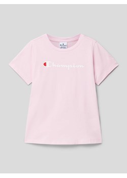 T-shirt z nadrukiem z logo ze sklepu Peek&Cloppenburg  w kategorii Bluzki dziewczęce - zdjęcie 169005424