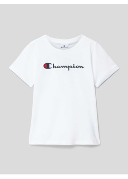 T-shirt z nadrukiem z logo ze sklepu Peek&Cloppenburg  w kategorii Bluzki dziewczęce - zdjęcie 169005691