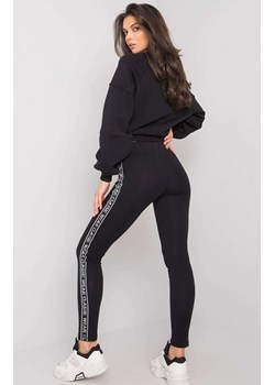 Legginsy damskie z lampasem RV-LG-7375.74, Kolor czarny, Rozmiar S, Rue Paris ze sklepu Primodo w kategorii Spodnie damskie - zdjęcie 169010651