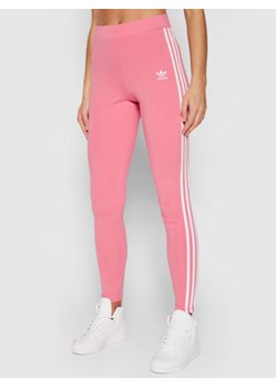 adidas Legginsy adicolor Classics 3-Stripes H09422 Różowy Slim Fit ze sklepu MODIVO w kategorii Spodnie damskie - zdjęcie 169015783