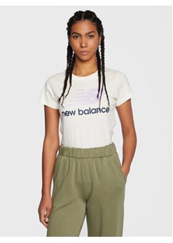 New Balance T-Shirt Essentials Stacked Logo WT91546 Écru Athletic Fit ze sklepu MODIVO w kategorii Bluzki damskie - zdjęcie 169018293
