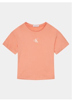 Calvin Klein Jeans T-Shirt Logo IG0IG02136 Różowy Boxy Fit ze sklepu MODIVO w kategorii T-shirty chłopięce - zdjęcie 169018474