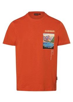 Napapijri Koszulka męska Mężczyźni Bawełna pomarańczowy nadruk ze sklepu vangraaf w kategorii T-shirty męskie - zdjęcie 169019060