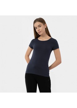 Damski t-shirt basic 4F 4FMM00TTSHF731 - granatowy ze sklepu Sportstylestory.com w kategorii Bluzki damskie - zdjęcie 169028241