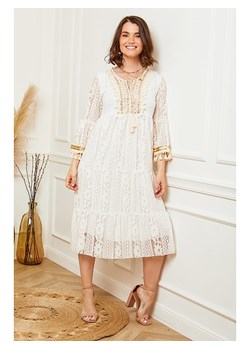 Curvy Lady Sukienka w kolorze kremowym ze sklepu Limango Polska w kategorii Sukienki - zdjęcie 169030864