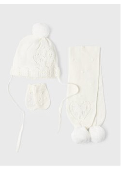 Mayoral Zestaw czapka, szalik i rękawiczki 9543 Biały ze sklepu MODIVO w kategorii Czapki dziecięce - zdjęcie 169051474