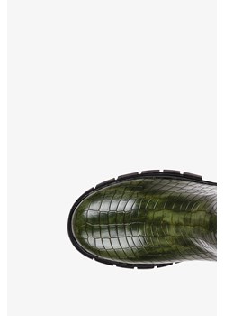 Zielone botki na platformie damskie z gumkami po bokach wzór wężowy Casu ER22WX4-G ze sklepu Casu.pl w kategorii Botki - zdjęcie 169079772