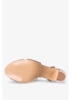 Złote sandały na słupku błyszczące t-bar Casu ER23X2-G ze sklepu Casu.pl w kategorii Sandały damskie - zdjęcie 169081630