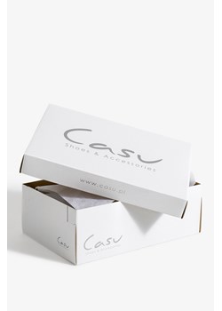 Beżowe botki z perełkami damskie na platformie wiązane wstążką Casu G22WX10-BE ze sklepu Casu.pl w kategorii Workery damskie - zdjęcie 169082113